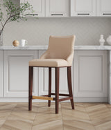 Shubert Barstool in Tan by Manhattan Comfort at Eve Furniture