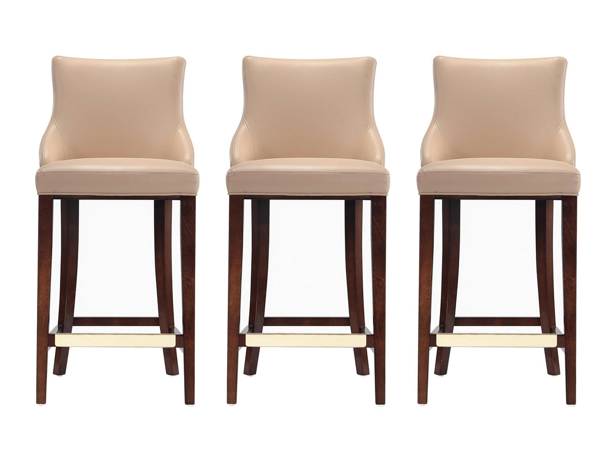 Shubert Barstool in Tan (set of 3) by Manhattan Comfort at Eve Furniture