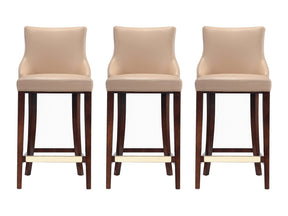 Shubert Barstool in Tan (set of 3) by Manhattan Comfort at Eve Furniture