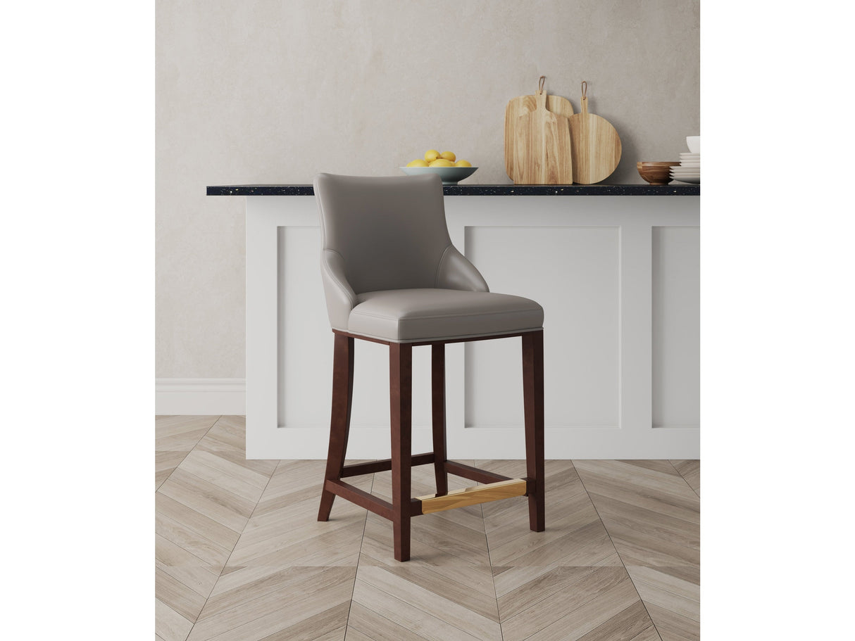 Shubert Counter Stool in Dark Taupe by Manhattan Comfort at Eve Furniture