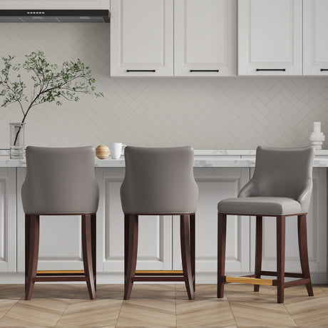 Shubert Counter Stool in Dark Taupe (set of 3) by Manhattan Comfort at Eve Furniture