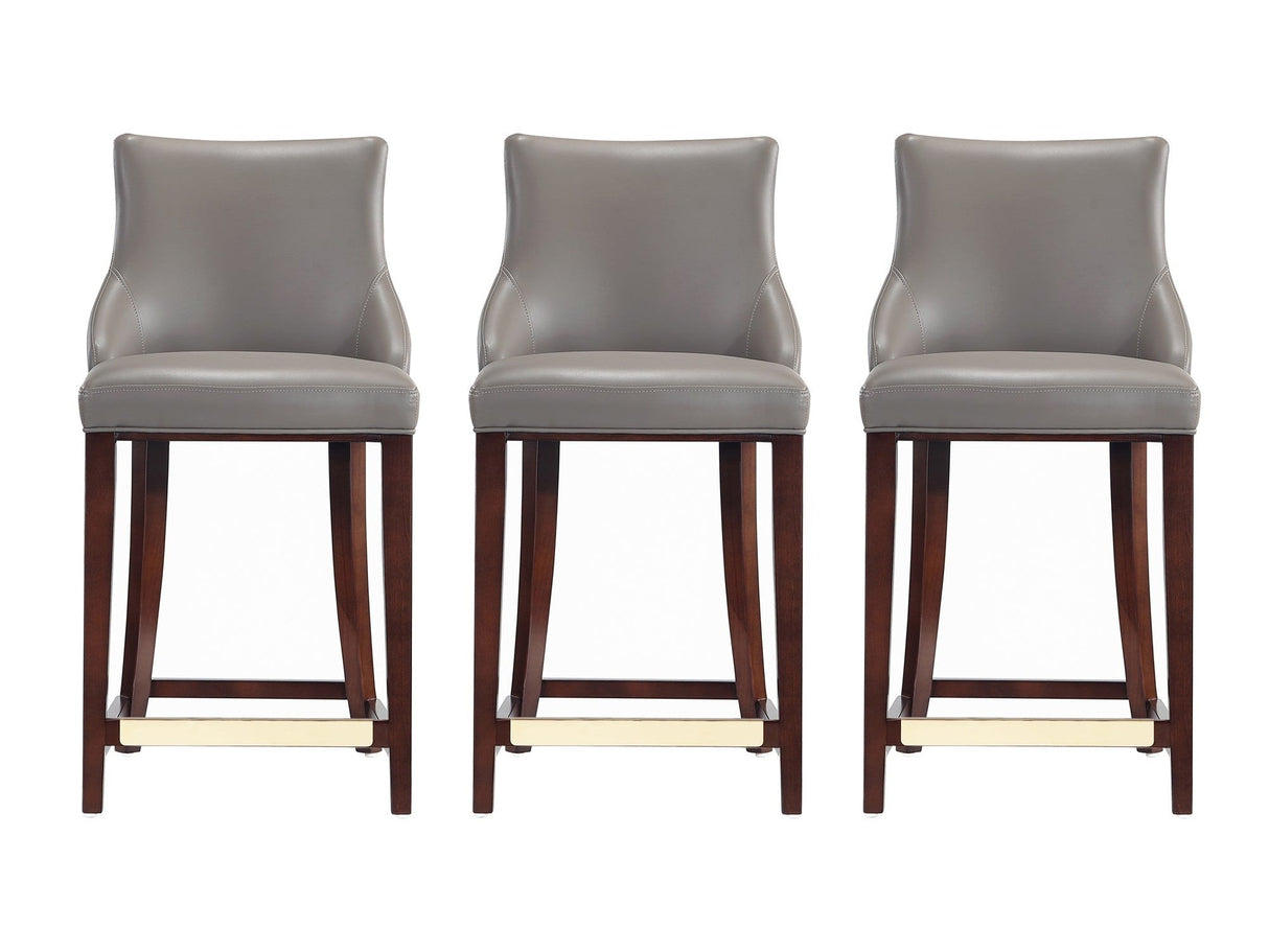 Shubert Counter Stool in Dark Taupe (set of 3) by Manhattan Comfort at Eve Furniture