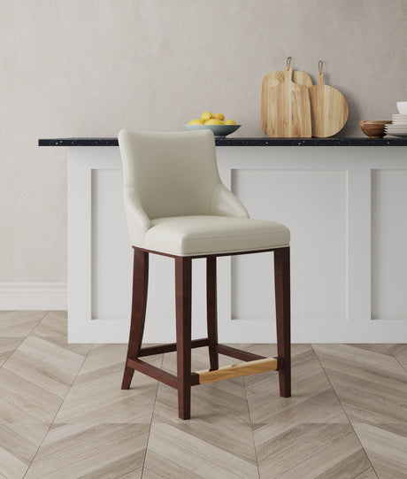 Shubert Counter Stool in Ivory by Manhattan Comfort at Eve Furniture