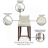 Shubert Counter Stool in Ivory (set of 2) by Manhattan Comfort at Eve Furniture