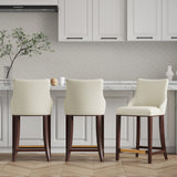 Shubert Counter Stool in Ivory (set of 3) by Manhattan Comfort at Eve Furniture