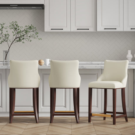 Shubert Counter Stool in Ivory (set of 3) by Manhattan Comfort at Eve Furniture