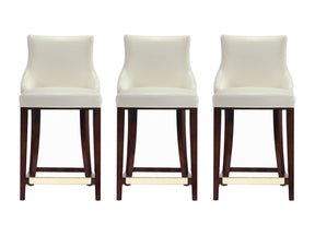 Shubert Counter Stool in Ivory (set of 3) by Manhattan Comfort at Eve Furniture