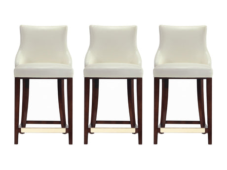 Shubert Counter Stool in Ivory (set of 3) by Manhattan Comfort at Eve Furniture