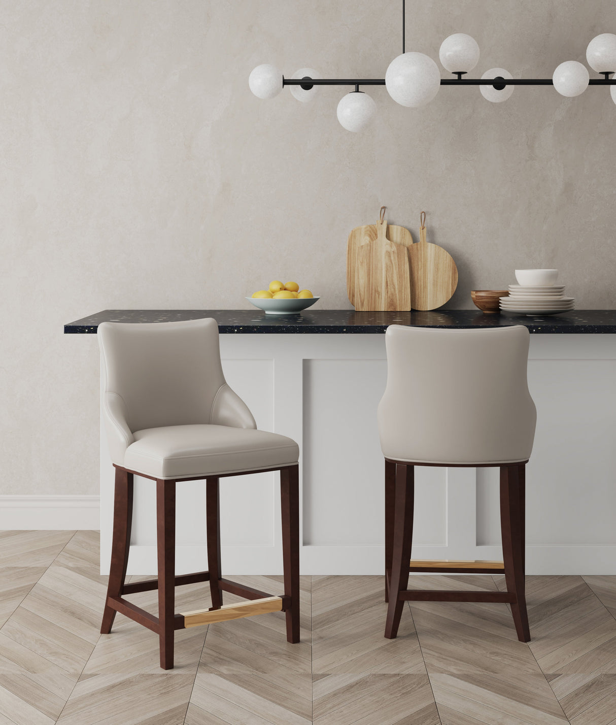 Shubert Counter Stool in Light Grey (set of 2) by Manhattan Comfort at Eve Furniture