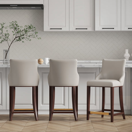 Shubert Counter Stool in Light Grey (set of 3) by Manhattan Comfort at Eve Furniture