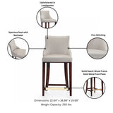 Shubert Counter Stool in Light Grey (set of 3) by Manhattan Comfort at Eve Furniture