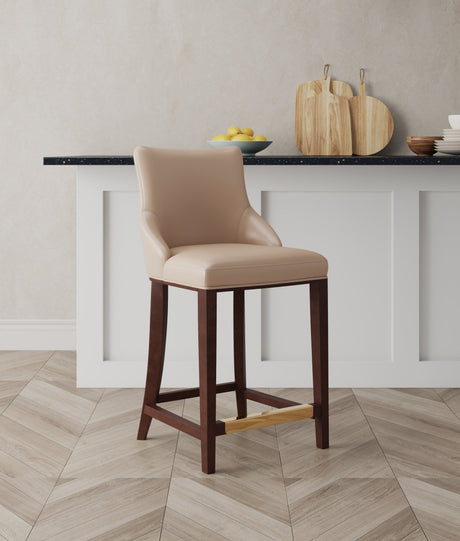 Shubert Counter Stool in Tan by Manhattan Comfort at Eve Furniture