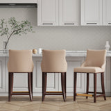 Shubert Counter Stool in Tan (set of 3) by Manhattan Comfort at Eve Furniture