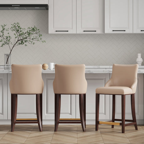 Shubert Counter Stool in Tan (set of 3) by Manhattan Comfort at Eve Furniture