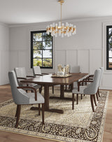 Shubert Faux Leather and Velvet Dining Armchair in Light Grey by Manhattan Comfort at Eve Furniture