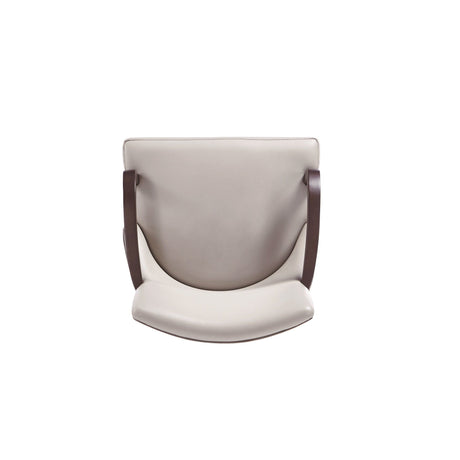 Shubert Faux Leather and Velvet Dining Armchair in Light Grey by Manhattan Comfort at Eve Furniture