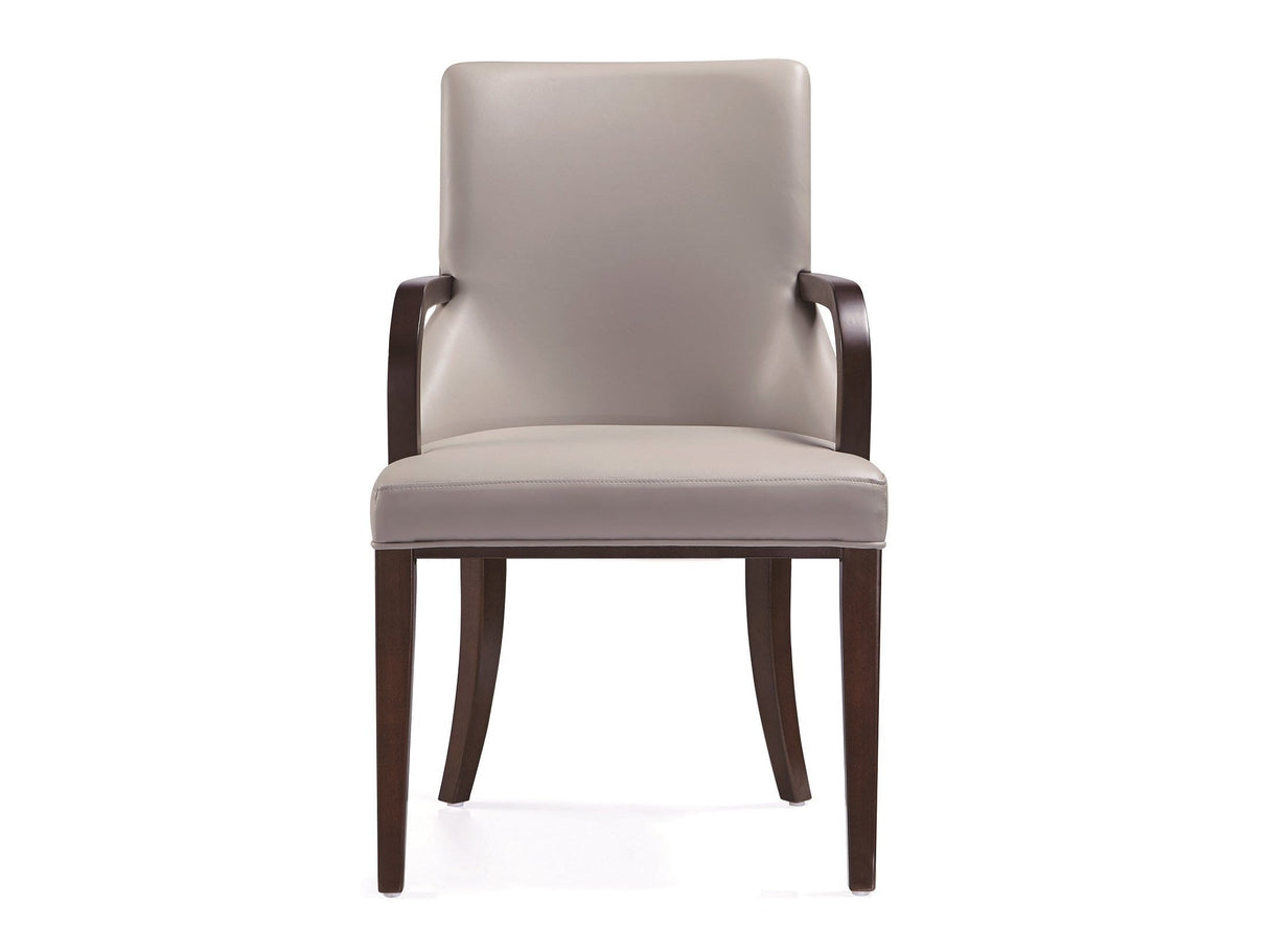 Shubert Faux Leather and Velvet Dining Armchair in Light Grey by Manhattan Comfort at Eve Furniture