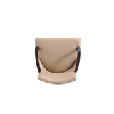 Shubert Faux Leather and Velvet Dining Armchair in Tan by Manhattan Comfort at Eve Furniture