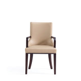 Shubert Faux Leather and Velvet Dining Armchair in Tan (set of 2) by Manhattan Comfort at Eve Furniture