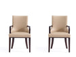 Shubert Faux Leather and Velvet Dining Armchair in Tan (set of 2) by Manhattan Comfort at Eve Furniture
