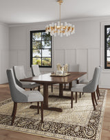 Shubert Faux Leather and Velvet Dining Chair in Light Grey (set of 2) by Manhattan Comfort at Eve Furniture