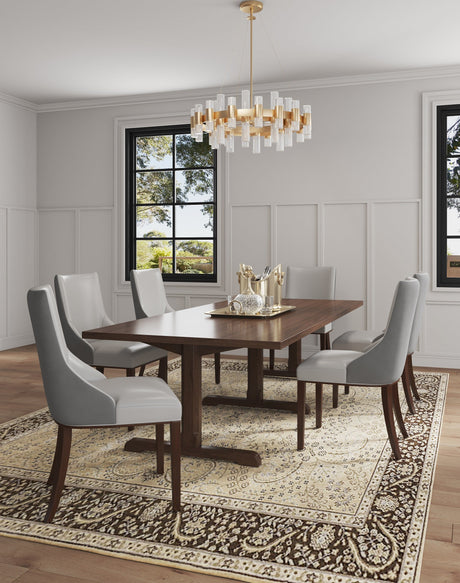 Shubert Faux Leather and Velvet Dining Chair in Light Grey (set of 2) by Manhattan Comfort at Eve Furniture