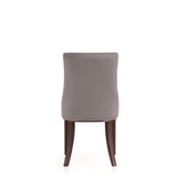 Shubert Faux Leather and Velvet Dining Chair in Light Grey (set of 2) by Manhattan Comfort at Eve Furniture