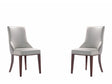 Shubert Faux Leather and Velvet Dining Chair in Light Grey (set of 2) by Manhattan Comfort at Eve Furniture