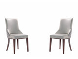 Shubert Faux Leather and Velvet Dining Chair in Light Grey (set of 2) by Manhattan Comfort at Eve Furniture
