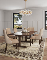 Shubert Faux Leather and Velvet Dining Chair in Tan (set of 2) by Manhattan Comfort at Eve Furniture