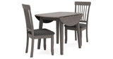 Shullden Gray Dining Table and 2 Chairs by Ashley at Eve Furniture