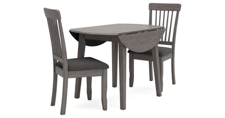 Shullden Gray Dining Table and 2 Chairs by Ashley at Eve Furniture