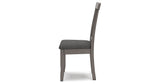 Shullden Gray Dining Table and 2 Chairs by Ashley at Eve Furniture