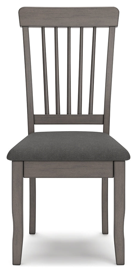 Shullden Gray Dining Table and 2 Chairs by Ashley at Eve Furniture