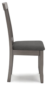 Shullden Gray Dining Table and 4 Chairs by Ashley at Eve Furniture