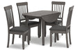 Shullden Gray Dining Table and 4 Chairs by Ashley at Eve Furniture