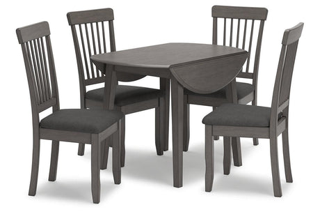 Shullden Gray Dining Table and 4 Chairs by Ashley at Eve Furniture