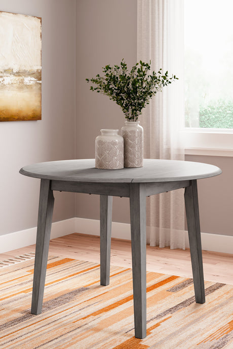 Shullden Gray Dining Table and 4 Chairs by Ashley at Eve Furniture