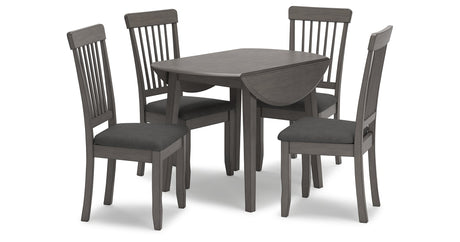 Shullden Gray Dining Table and 4 Chairs by Ashley at Eve Furniture