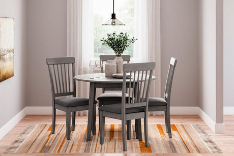 Shullden Gray Dining Table and 4 Chairs by Ashley at Eve Furniture