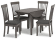 Shullden Gray Dining Table and 4 Chairs by Ashley at Eve Furniture