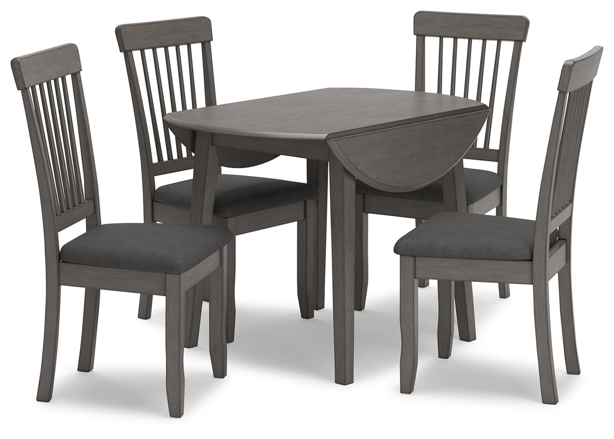 Shullden Gray Dining Table and 4 Chairs by Ashley at Eve Furniture