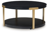 Shylore Black/Brass Finish Table (Set of 3) by Ashley at Eve Furniture