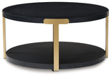 Shylore Black/Brass Finish Table (Set of 3) by Ashley at Eve Furniture