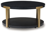 Shylore Black/Brass Finish Table (Set of 3) by Ashley at Eve Furniture