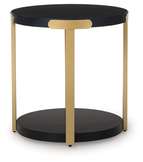 Shylore Black/Brass Finish Table (Set of 3) by Ashley at Eve Furniture