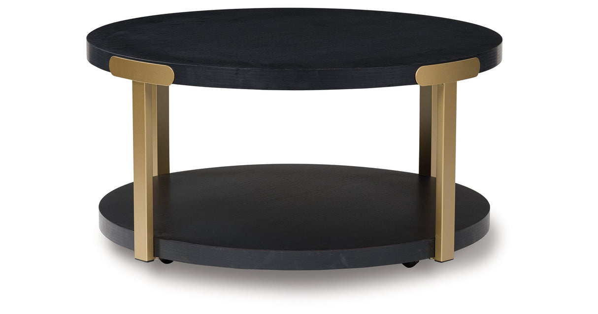 Shylore Black/Brass Finish Table (Set of 3) by ASHLEY FURNITURE at Eve Furniture