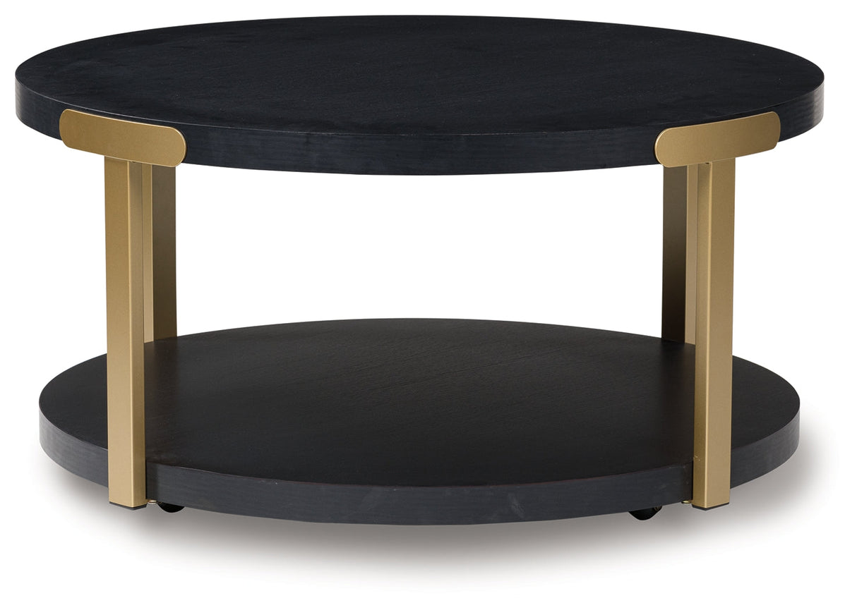 Shylore Black/Brass Finish Table (Set of 3) by ASHLEY FURNITURE at Eve Furniture