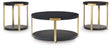Shylore Black/Brass Finish Table (Set of 3) by ASHLEY FURNITURE at Eve Furniture