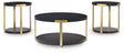 Shylore Black/Brass Finish Table (Set of 3) by Ashley at Eve Furniture